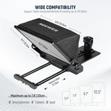 NEEWER Teleprompter con Montaje Cámara Tipo Arca, Zapatos Fríos,RT113 Remoto para NEEWER Teleprompter APP, Enseñanza Línea/Vlogger/Live Streaming Prompter para Tableta iPad, sin Ensamblaje, X12II