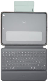 Logitech Rugged Folio para iPad (7.ª, 8.ª y 9.ª generación) Funda con teclado protectora, Disposición AZERTY Francés - Negro