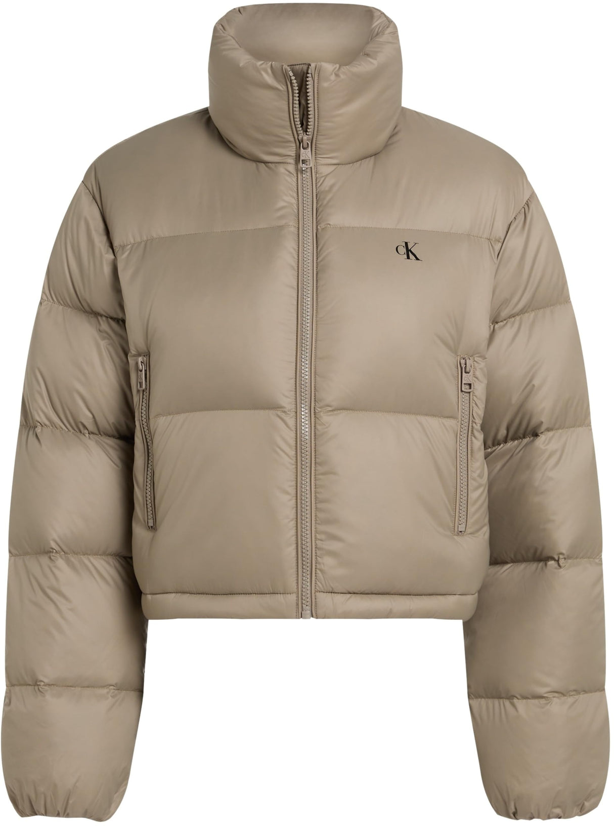 Calvin Klein Cazadora acolchada Mujer Down Cropped Puffer corta, Beige (Brindle), XL