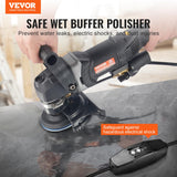 VEVOR Pulidora Húmeda de 800 W con 6 Velocidades Variables y 7 Kits de Pulido, para Mármol, Granito, Piedra, Roca, Baldosas, Equipada con un Interruptor GFCI(700-3000 RPM), 415 x 170 x 220 mm