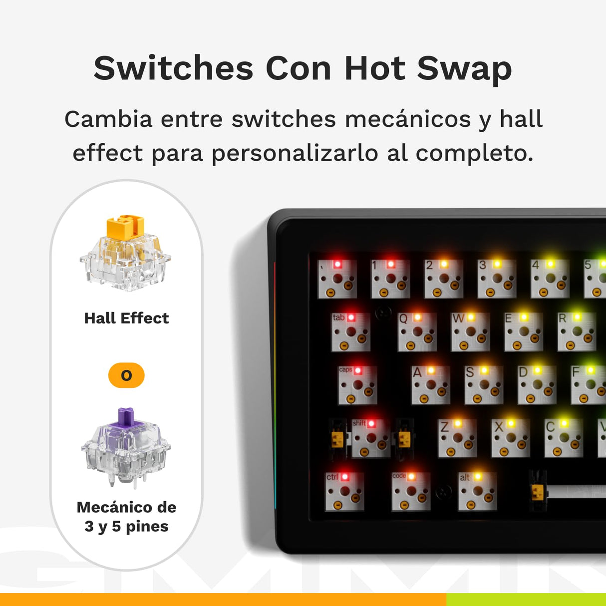 Glorious Gaming GMMK 3 HE: Teclado Respuesta rápida, Hall Effect, sondeo 8K, switches magnéticos y mecánicos MX, Teclado 75% Hot Swap, Juntas modulares, PBT Doble inyección, QWERTZ alemán - Negro