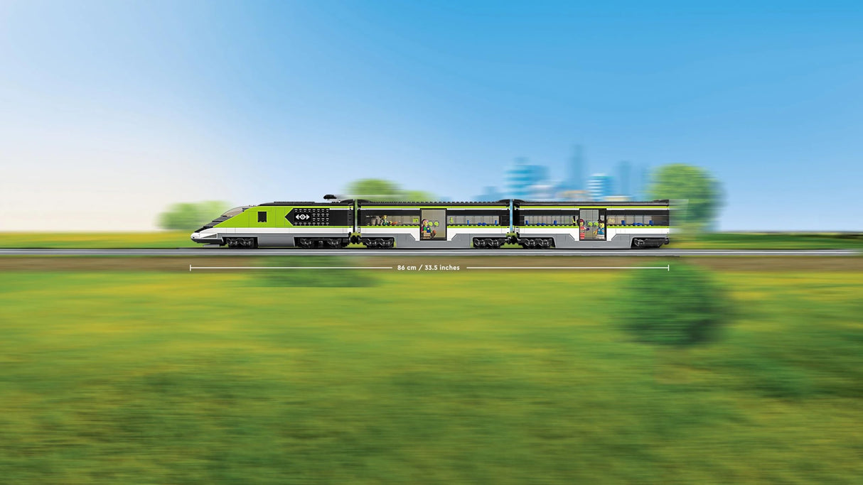 LEGO City Tren de Pasajeros de Alta Velocidad - Tren de Juguete Teledirigido - Luces, 2 Vagones, 24 Tramos de Vía y 6 Minifiguras - Regalo de Cumpleaños para Niños y Niñas de 7+ Años 60337