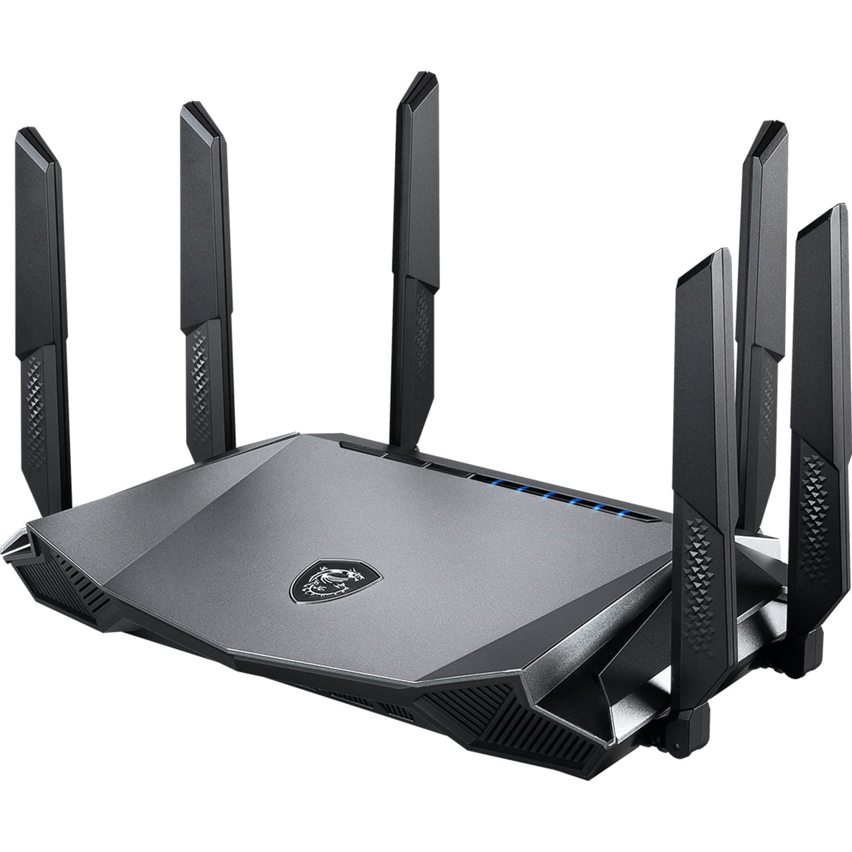 MSI RadiX AX6600 WiFi 6 Router Gaming Tres Bandas - WLAN Rápida de hasta 6600 Mbps (5GHz, 2.4GHz Inalámbrico), AI QoS Priority, MU-MIMO, Beamforming, WPA3, 2.5G WAN/LAN & 4 x 1G LAN Ports