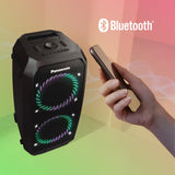 Panasonic SC-BMAX30 Altavoz Portátil para Fiestas con Bluetooth, Luces Integradas, Entrada Bass Reflex, 320 W, 14h de autonomía, USB, IPX4, Entradas para Guitarra y Micrófono para Karaoke, Negro