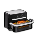 Moulinex Dual Easy Fry Flex, Freidora de aire con separador FlexCook, 9L de Capacidad Para Hasta 8 personas, 7 Programas Preestablecidos, Negro, EZ9228F0