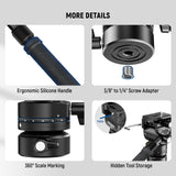 NEEWER Cabezal Fluido para Trípode con Base Niveladora de +/-7° (φ48mm), Soporte de Cabezal de Video Mini Pan Tilt Metal con Placa QR Tipo Arca, Mango Telescópico para Cámara Video Cámara DSLR, GM35