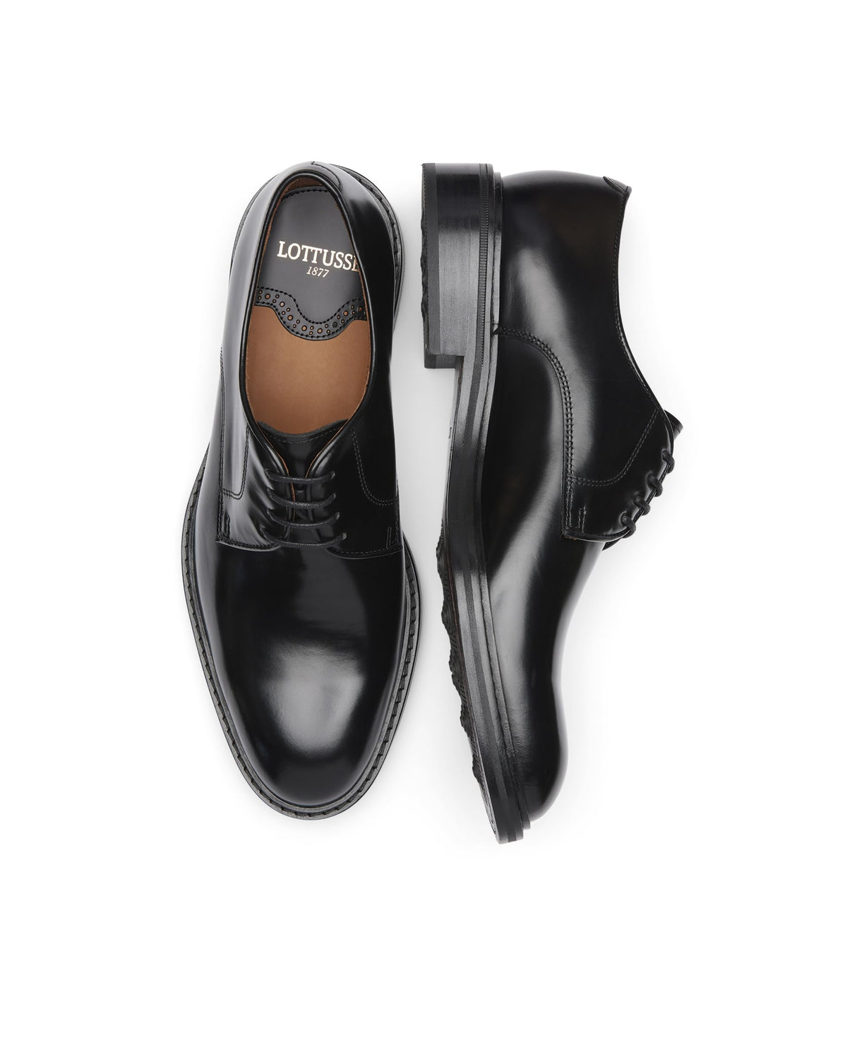 Lottusse L6710, Zapatos Derby con Cordones Hombre, Negro (Jocker P. Negro), 47 EU Ancho