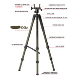 BOG DeathGrip Infinite Trípode de Aluminio con construcción Resistente, Cabeza de Bola de 360 Grados, Sistema de Montaje Arca-Swiss de liberación rápida y Placa óptica para Caza, Tiro, vidriado y al