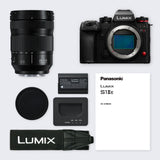 Panasonic LUMIX S1IIE Cámara Sin Espejo de Fotograma Completo, 24MP, Cs4K 60p Área Completa, Video 6K 30p Open Gate, I.S. Activo, Grabación 4:2:2 10 bit, Montura L, DC-S1M2ESME, Objetivo 24-105mm F4