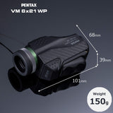 Pentax 63620 Monocular VM 6x21 WP Fácil de Usar con una Sola Mano Visión Brillante y Clara con Alto Contraste y excelente Rendimiento óptico Impermeable hasta 1 m Distancia mínima de Enfoque de 70cm