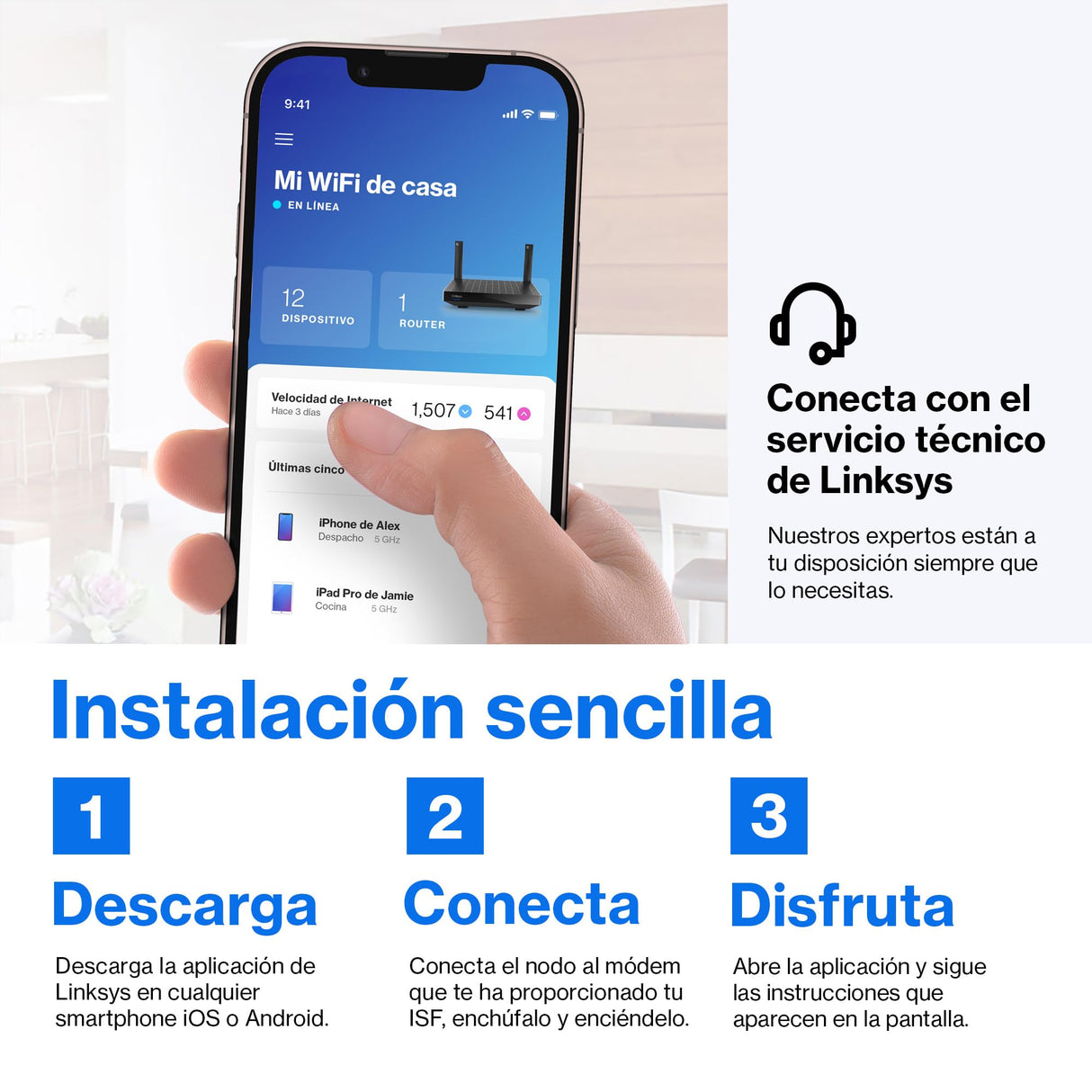 Linksys - Router Mesh WiFi 6E, tribanda Hydray Pro 6E, enrutador inalámbrico de 8 flujos, Banda de 6 GHz, hasta 6.6 Gbps, Cobertura de 250 m², más de 55 Dispositivos