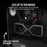 Corsair 7000D AIRFLOW Chasis para PC ATX Full-Tower, Panel Frontal con Un Caudal de Aire Elevado, Tres Ventiladores de 140 mm Incluidos con Repetidor PWM, Espacioso Interior, Negro