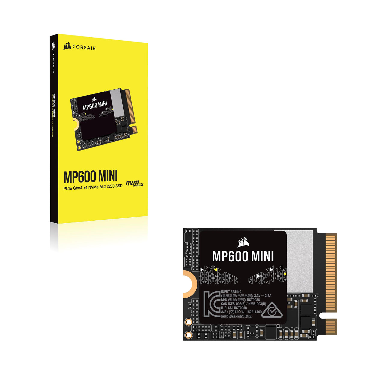 Corsair MP600 Mini 2 TB M.2 NVMe PCIe x4 Gen4 SSD – M.2 2230 – hasta 7.000MB/seg Lectura Secuencial – NAND 3D TLC de Alta Densidad – Ideal para Steam Deck y Microsoft Surface – Negro