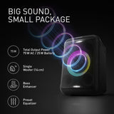 Panasonic SC-BMAX5E-K Altavoz Portátil para Fiestas con Bluetooth, Luces Integradas, 75 W, USB, Entrada Óptica para TV, Entradas de Guitarra y Micrófono para Karaoke, Negro