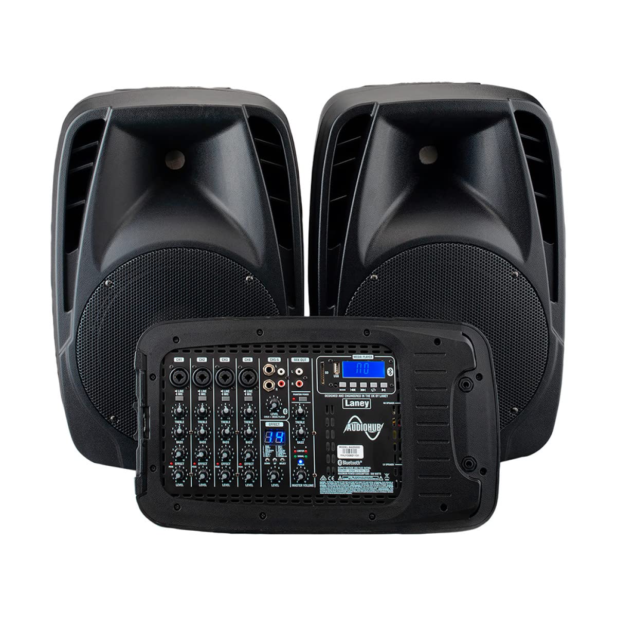 Laney AUDIOHUB Series AH2500D - Portable PA system - 2x500W - 6 channels Bluetooth and FX - 2 mics included