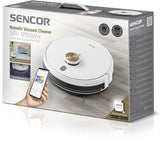 Sencor Robot Aspirador y Fregasuelos, Lámpara de Desinfección UVC, WiFi con Aplicación, Cartografía en 5 Pisos con Planificación Inteligente, Navegación Láser Precisa, Detección de Obstáculos, 120min
