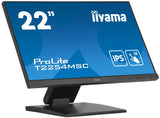 iiyama T2254MSC-B1AG 21,5" PCAP 10P Táctil, Anti Glare Coating, 1920x1080, Panel IPS, Slim Bezel, Altavoces, HDMI, DisplayPort, Double Hinge Stand, 250cd/m², USB HUB (2X 3.0), USB Táctil Interface