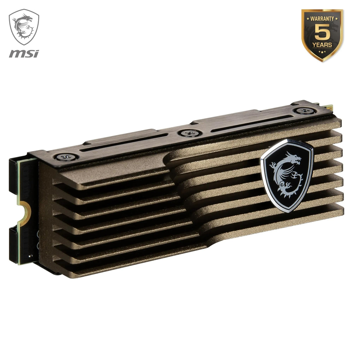 MSI SPATIUM M570 SSD 1TO con Heatsink - Unidad SSD Interna PCIe 5.0 NVMe M.2, Lectura 9500 MB/s, Escritura 8500 MB/s, 3D NAND, Seguridad de Datos integrada, Center - Garantía de 5 años (700 TBW)