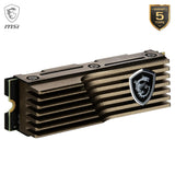 MSI SPATIUM M570 SSD 1TO con Heatsink - Unidad SSD Interna PCIe 5.0 NVMe M.2, Lectura 9500 MB/s, Escritura 8500 MB/s, 3D NAND, Seguridad de Datos integrada, Center - Garantía de 5 años (700 TBW)