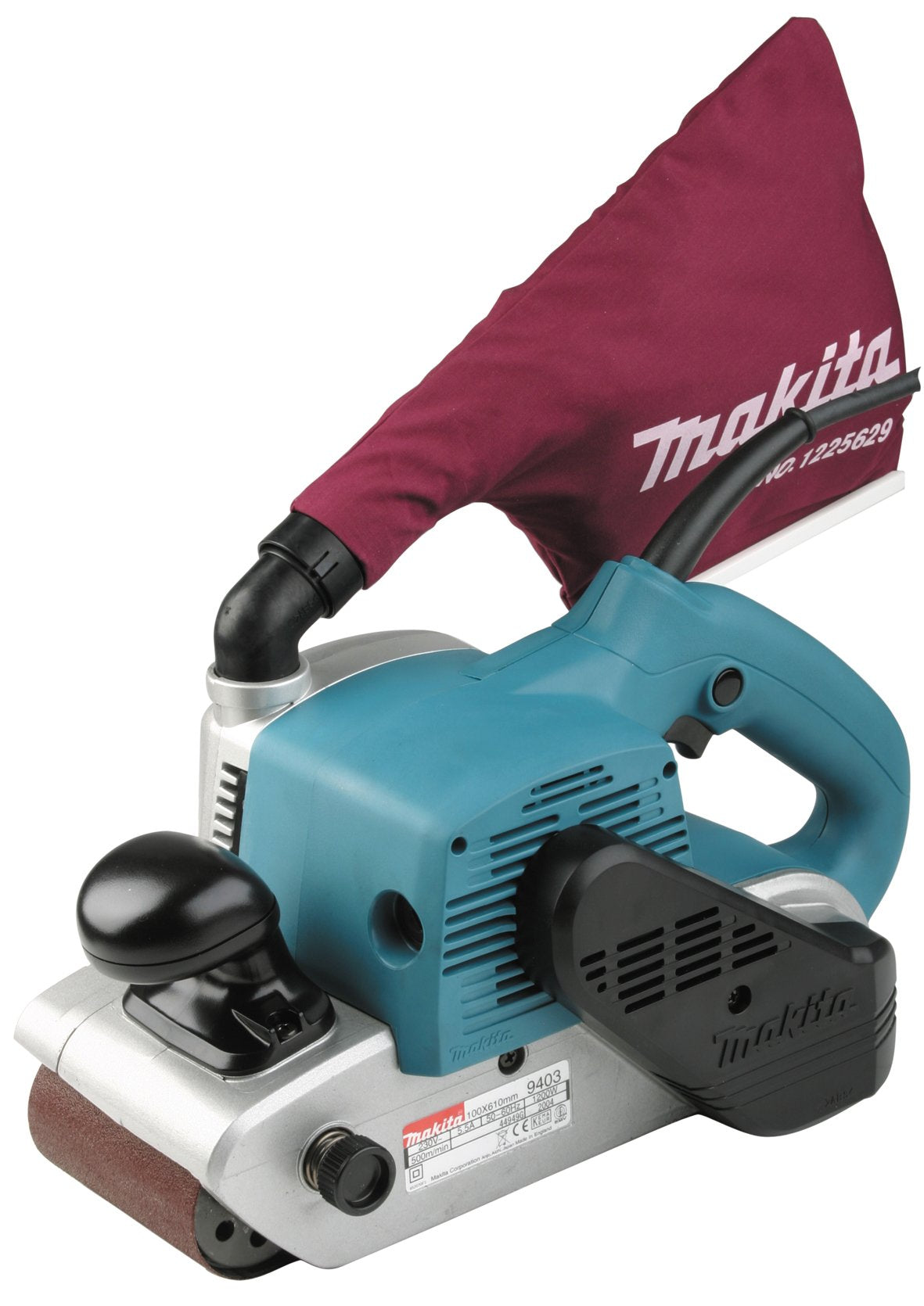 Makita 9403 Lijadora de Banda, 500 m/min, 5.7 kg, 1200 W, 230 V, Azul, 10.2 cm