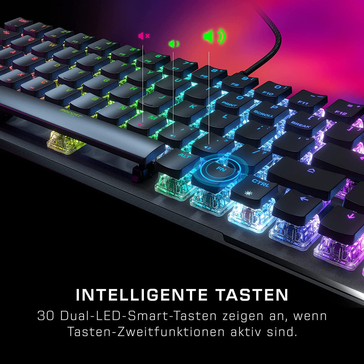 Roccat Vulcan II Mini Tastatur Negro Gaming - Interruptores Rojos, diseño Deutsches