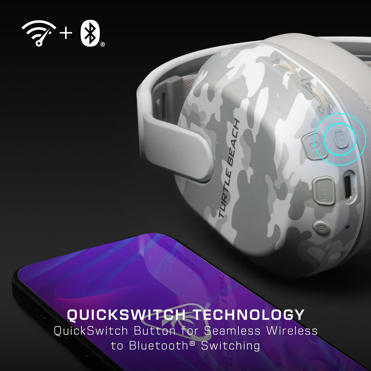 Turtle Beach Stealth 500 Camo Ártico Auriculares de Juego inalámbricos con 40 Horas Batería y Bluetooth para Xbox Series X o S, Xbox One y móvil