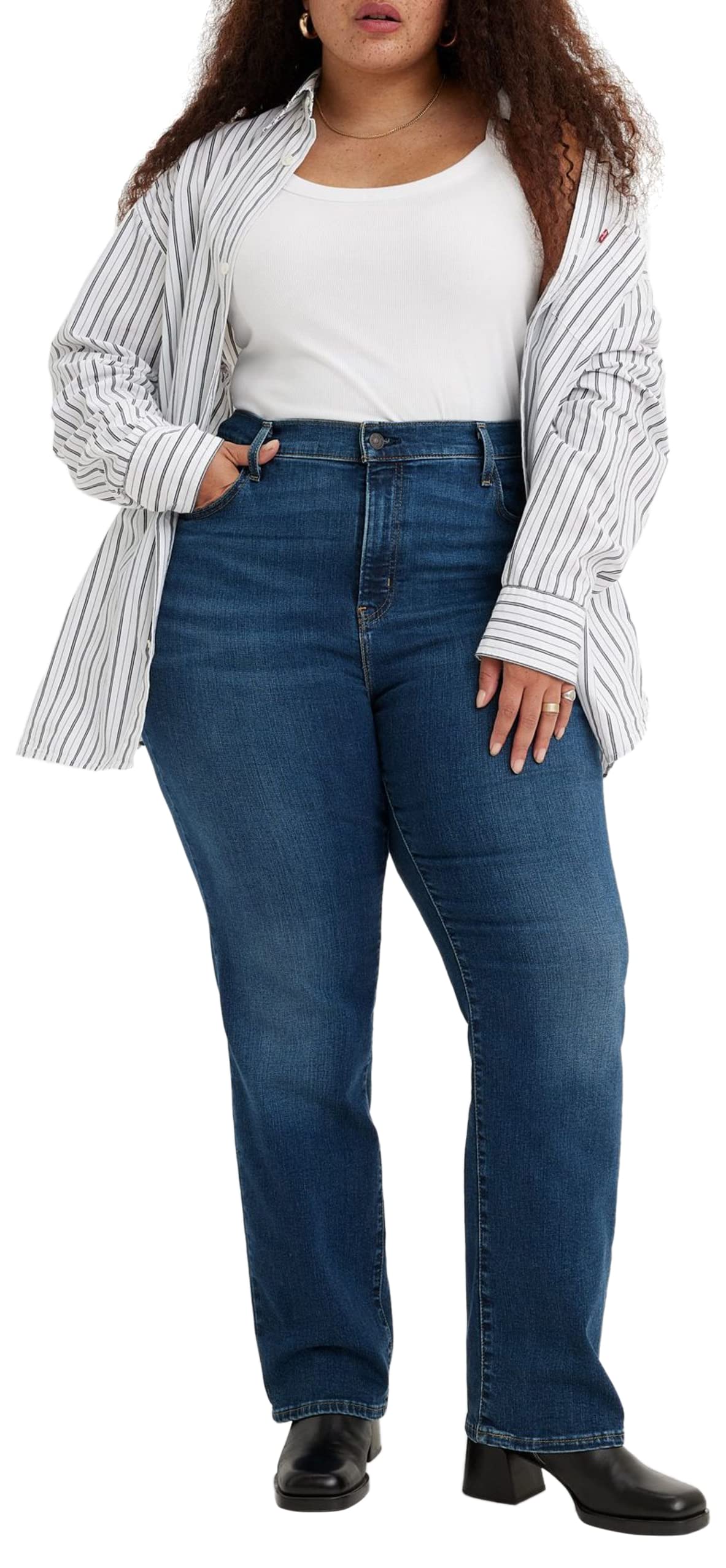 Levi's Plus Size 724 High Rise Straight Vaqueros Mujer, Blue Wave Dark Plus, 20 M