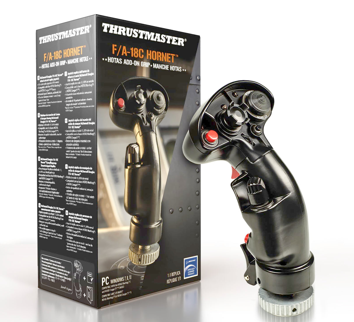 Thrustmaster F/A-18C Hornet HOTAS Add-On Grip - versátil réplica de palanca de flight stick de avión para PC