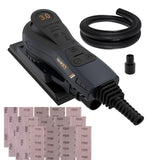 Lijadora Orbital Electrica con Cable, MAXXT Lijadora Orbital Electricas sin Escobillas 3mm 350W Velocidad Ajustable 4000-10000/RPM, Incluye 15 Hojas de Papel de Lija