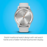Garmin Vivomove Trend, Elegante Smartwatch Híbrido de 40 mm con Sofisticado Aspecto Analógico, Bisel de Acero Inoxidable y Funciones Inteligentes, Plata Gris