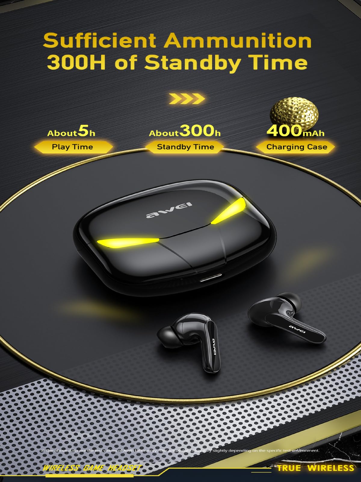 AWEI Słuchawki Bluetooth 5.0 t35 TWS + stacja dokująca -dla graczy- czarne Marca