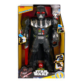 Fisher-Price Imaginext Star Wars Robot de Darth Vader de 60 cm con luces y sonidos, con sable láser, lanzador y figura de soldado imperial, juguete +3 años (HXG51)