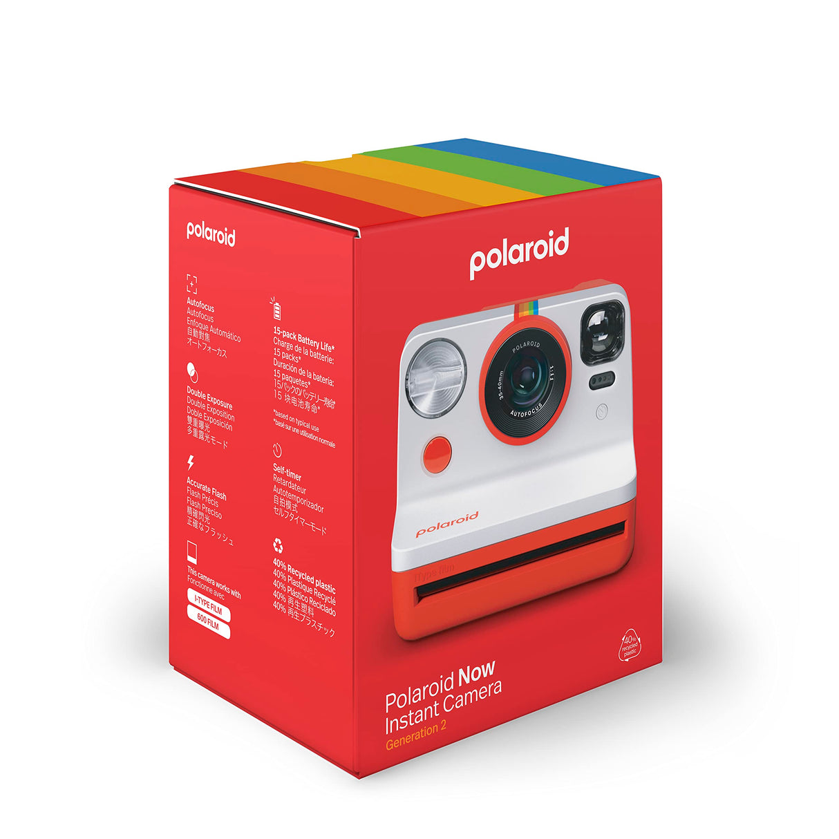 Polaroid Now Gen 2 Camara Instantánea, Rojo, Sólo cámara