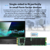 Transcend 1TB MTS832S M.2 2280 SATA III 6 GB/s Disco de Estado Sólido Interno 3D TLC NAND con Caché DRAM Ultra Delgado de un Solo Lado TS1TMTS832S
