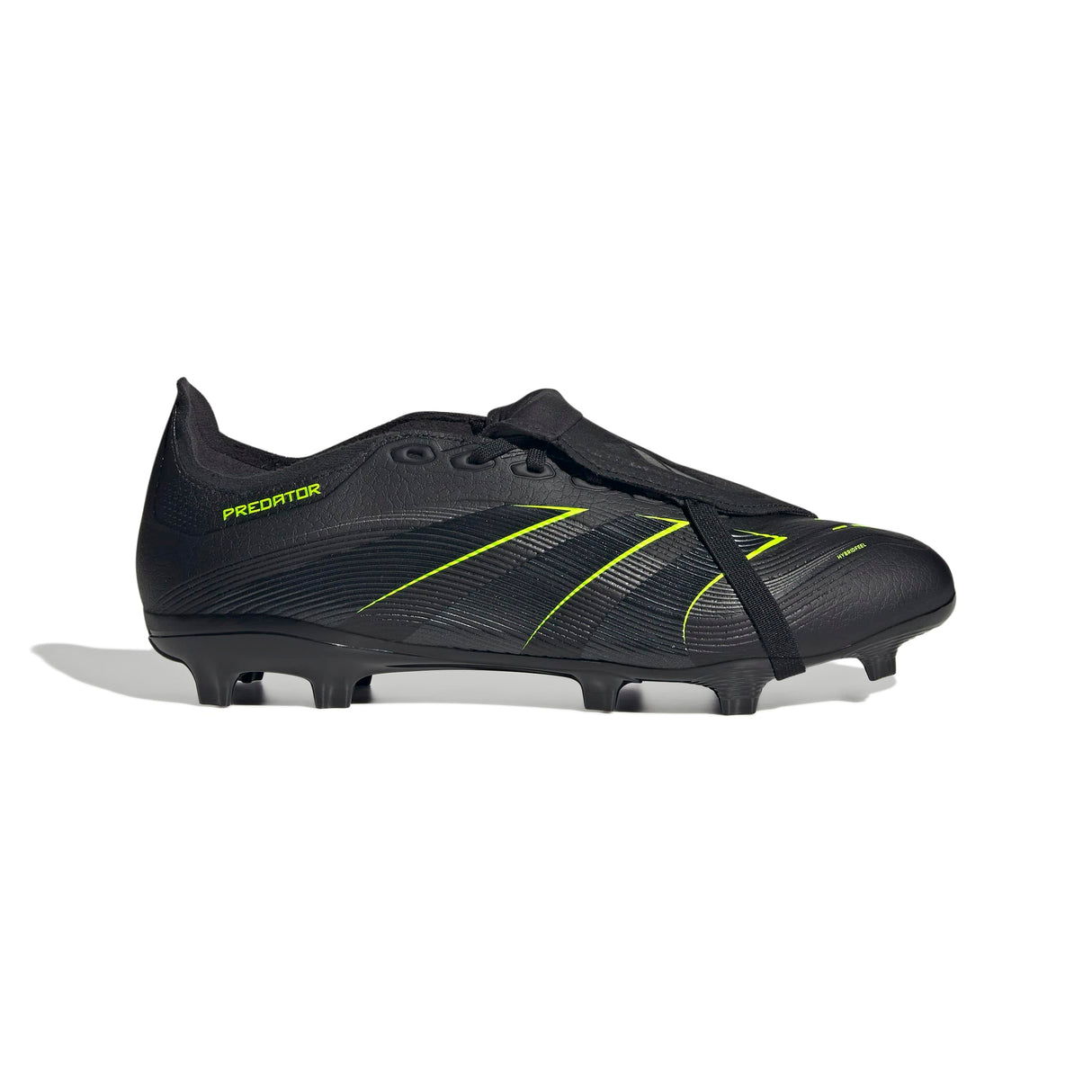 adidas Predator League Fold-Over Tongue Firm Multi Ground Football Boots, Botas de fútbol Unisex Adulto, Core Black/Carbon/Lucid Lemon, 45 1/3 EU