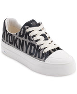 DKNY York Lace-up-Zapatillas Deportivas, Mujer, Negro Blanco, 39 EU
