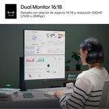 LG 28MQ780-B - Monitor DualUp Ergo 28 pulgadas, Panel NanoIPS SDQHD 16:18 (2560x2880), 300nits, 1000:1, DCI-P3 98%, HDMIx2, DPx1, USB-Cx1, Modo (2PBP) KVM integrado, Soporte Ergo, Color Negro