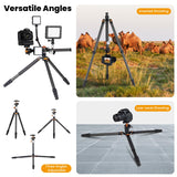 TARION Trípode de Fibra de Carbono para cámara de - 67 Pulgadas trípode Profesional DSLR con Doble rótula panorámica Zapata fría trípode de Viaje para cámaras videocámaras fotografía