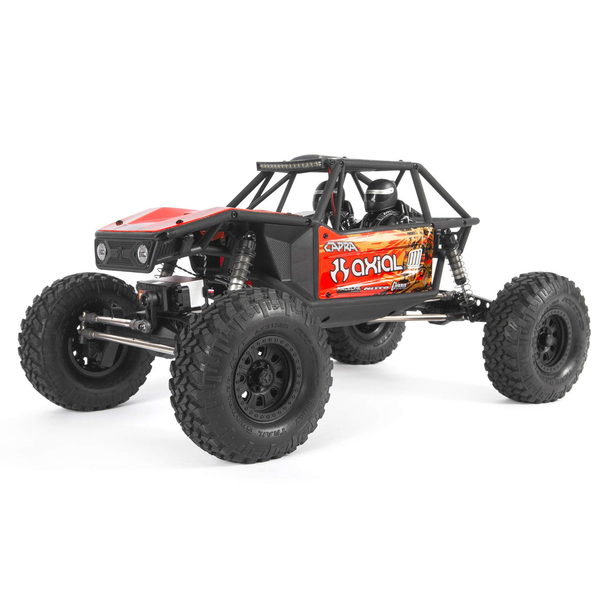 Axial AXI03000B 1/10 Capra 1.9 Unlimited 4WD Trail Buggy Cepillado, RTR RC Crawler, Rojo