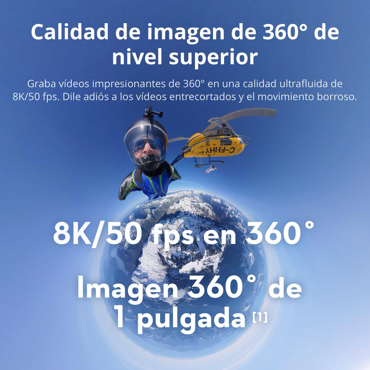 Pack Esencial dji Osmo 360, cámara 360 con Imagen 360° de 1 Pulgada, Video 360° en 8K Nativo, Video 4K/120 fps y 170° Boost, Kit de Palo de Selfie Invisible de 1.2 m, batería extendida con 2 baterías