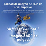 Pack Esencial dji Osmo 360, cámara 360 con Imagen 360° de 1 Pulgada, Video 360° en 8K Nativo, Video 4K/120 fps y 170° Boost, Kit de Palo de Selfie Invisible de 1.2 m, batería extendida con 2 baterías