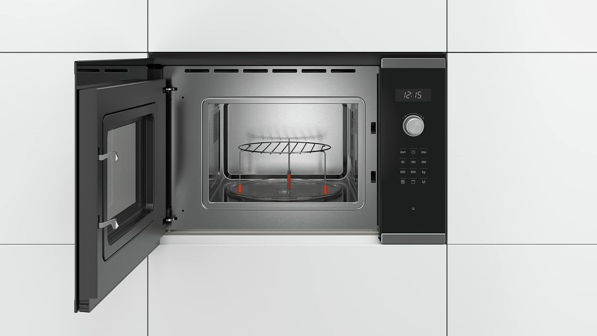 Bosch Serie 6 BEL524MS0 Integrado - Microondas (Integrado, Microondas con grill, 20 L, 800 W, Giratorio, Tocar, Negro, Acero inoxidable)