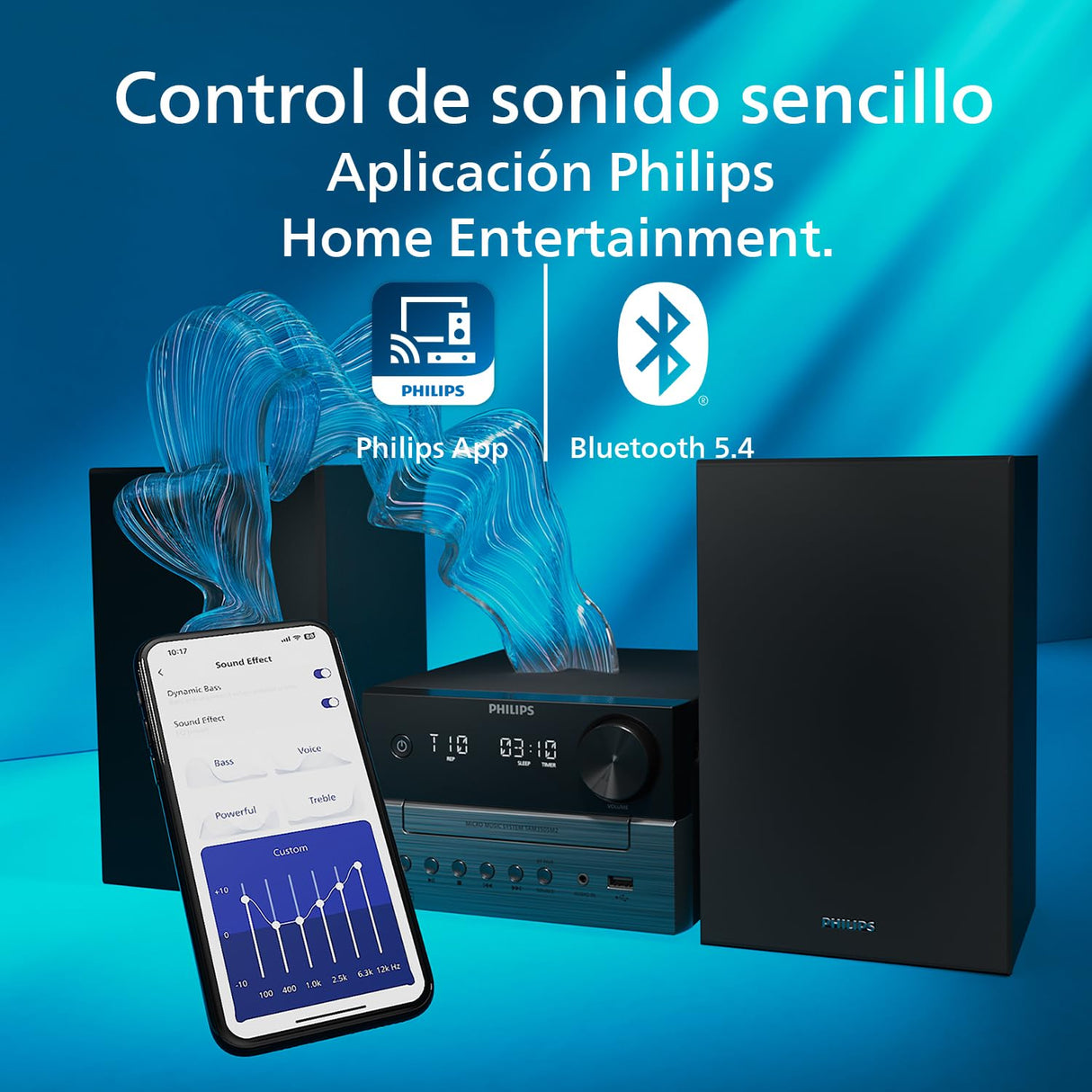 Philips TAM3505M2 Hi FI Micro System, Bluetooth, CD Player, USB, FM Radio and Auracast Dab, 85% Post-Consumer Recycled Materials