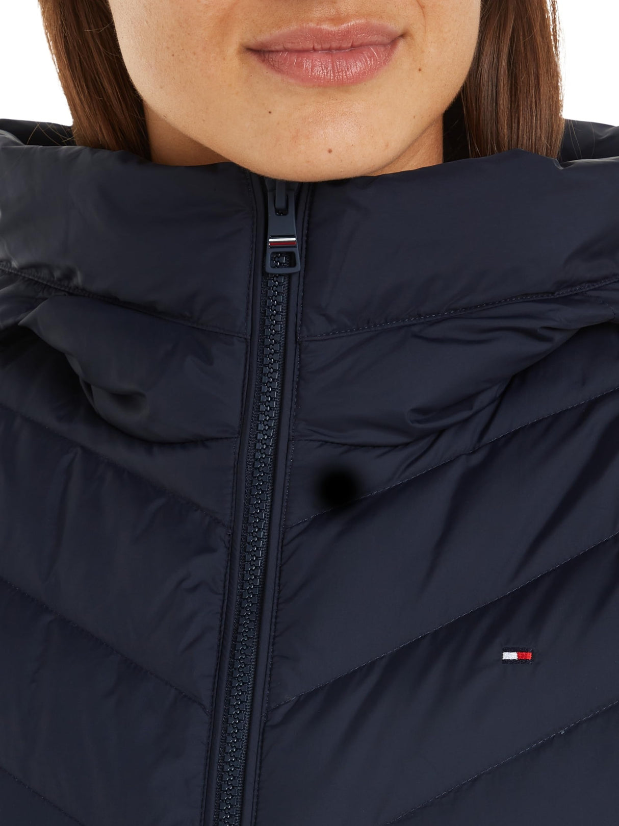 Tommy Hilfiger Cazadora de Plumas Mujer Down Jacket con Capucha, Azul (Desert Sky), XS
