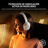 Razer Opus X - Auriculares inalámbricos de baja latencia con tecnología ANC (cancelación activa del ruido, controladores de 40 mm ajustados a la medida, batería de hasta 40 horas) Quartz