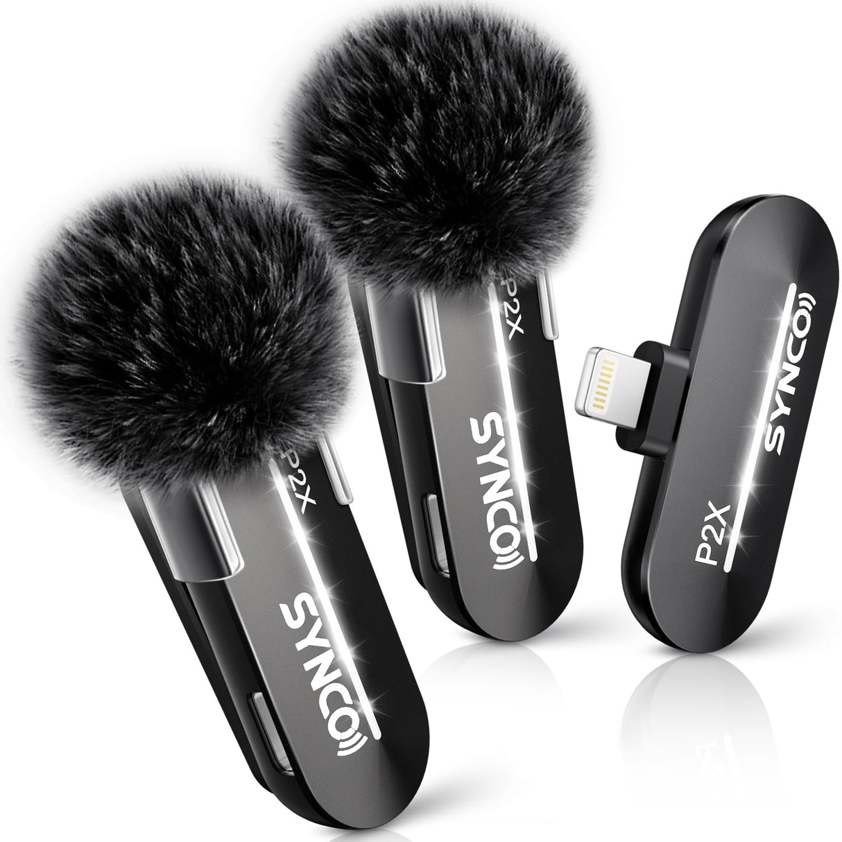 SYNCO Kit de 2 Micrófonos de Solapa Inalámbricos para iPhone 14/13/12/11/SE, P2XL Micrófonos Inalámbricos Profesionales para TikTok, Youtube, Streaming, Vlog, Micrófono-Solapa-Inalámbrico-iPhone
