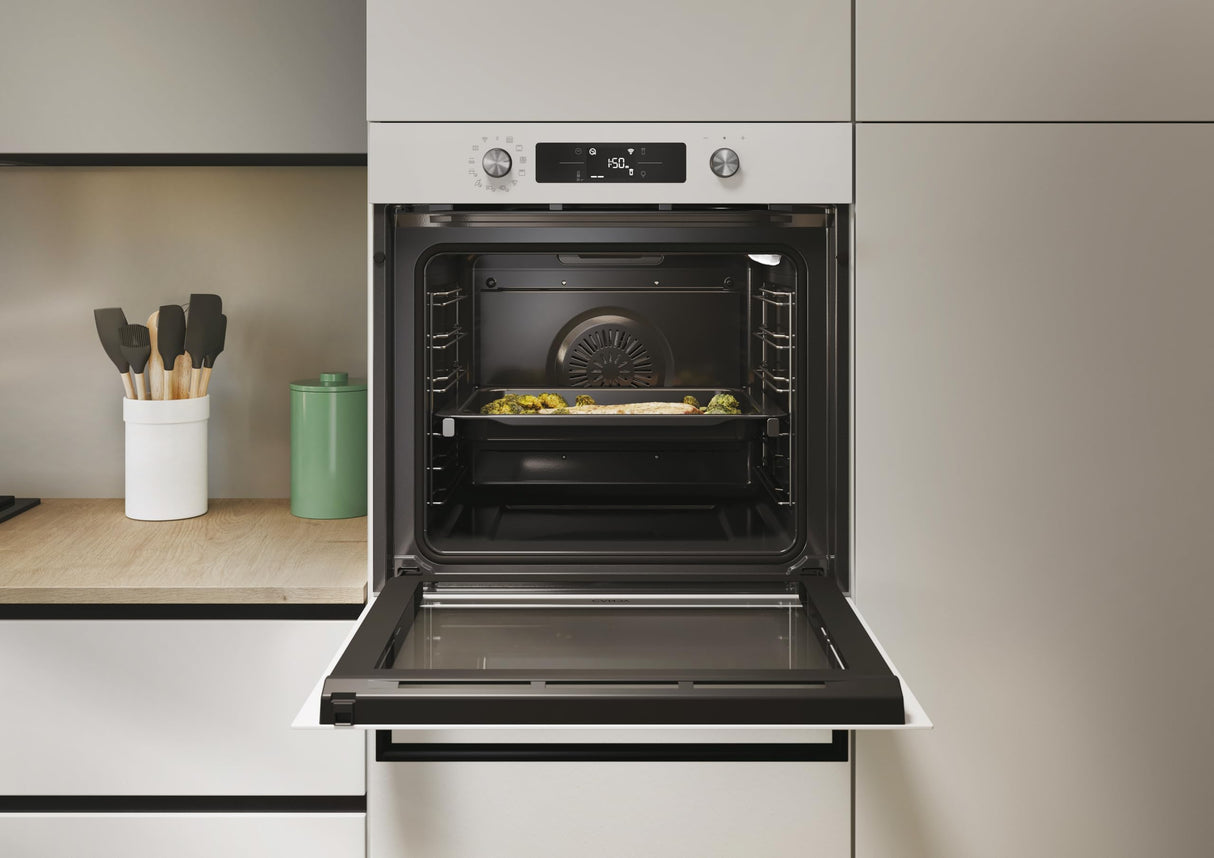 Candy Bake 800 CA6 NP5B3EHTW, Horno Multifunción, 78L, Conectividad WIFI, 1 Bandeja y 2 Rejillas, Easy Steam, Limpieza Hidrolítica, 12 Funciones, Display Basic UX, Blanco