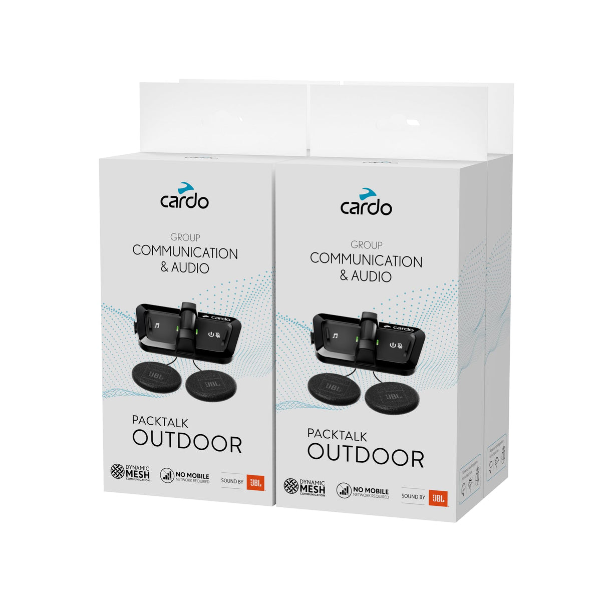 Sistema de comunicación para Casco PACKTALK Outdoor, Ideal para esquí, Snowboard y Ciclismo (Negro, Paquete de Cuatro)