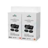 Sistema de comunicación para Casco PACKTALK Outdoor, Ideal para esquí, Snowboard y Ciclismo (Negro, Paquete de Cuatro)