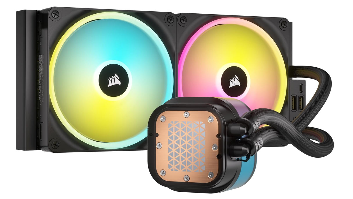 Corsair iCUE Link H115i RGB Refrigerador Líquido RGB para CPU - 280mm AIO - Ventiladores QX140 RGB - Se Adapta a Intel® LGA 1700, AMD® AM5 - Concentrador de Sistema iCUE Link Incluido - Negro